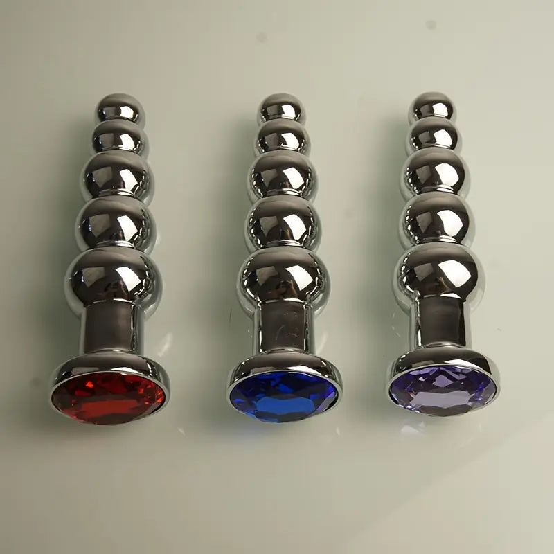 Heavy Duty Metal Anal Plug With 4 Beads Prostate Massage Butt Plug