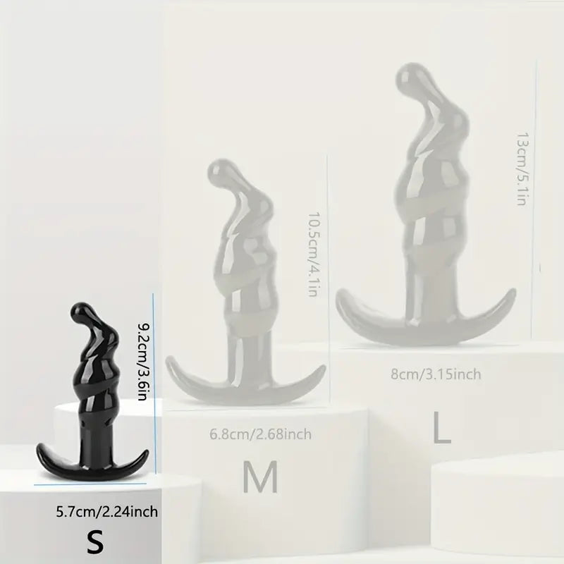 Anal Plug Shape Simulation of Spiral Shape Dildo G-spot Butt Plug Adult Toy