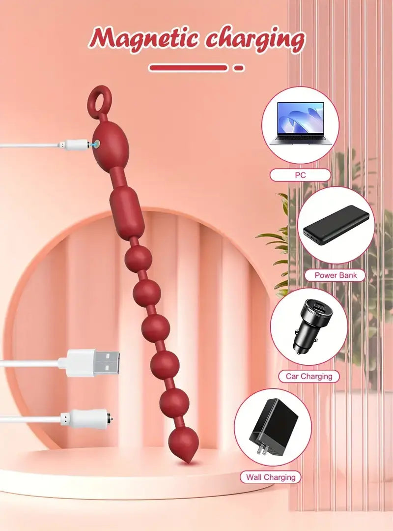 Anal Vibrator Anal Beads Balls Butt Plug Soft Silicone Vibrating Anal Beads