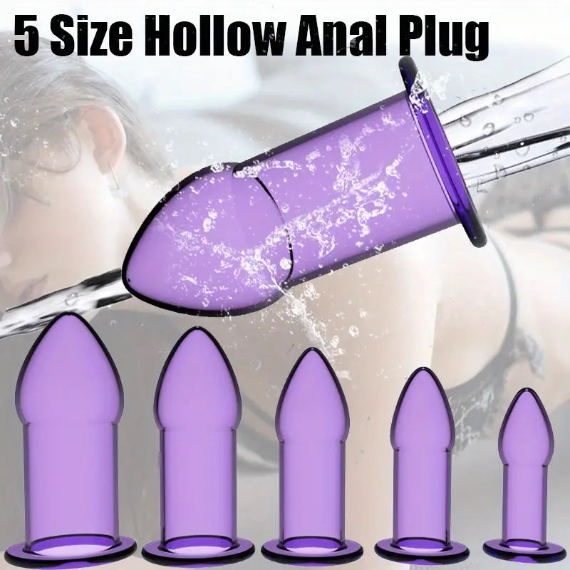 5-Piece Set Hollow Bullet-Shaped Anal Plugs Finger Anal Dilators