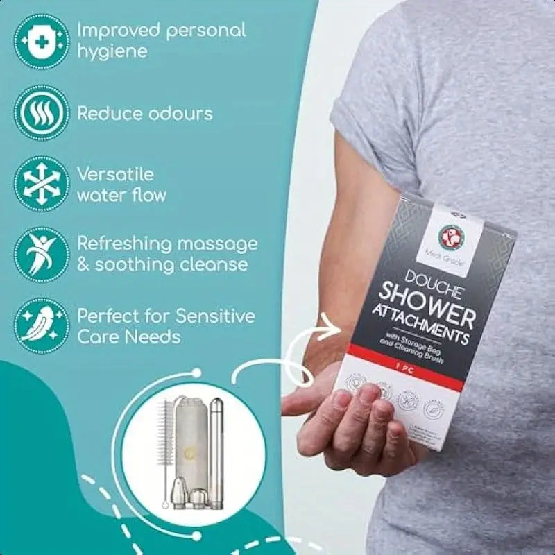 Shower System Enema Kit 8pc Aluminum Intimate Cleansing Enema Shower