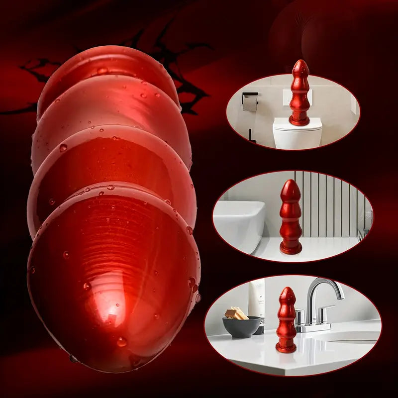 8.6 Inch Thick Anal Silicone Butt Plug Anal Dilator Beads With Suction Cup