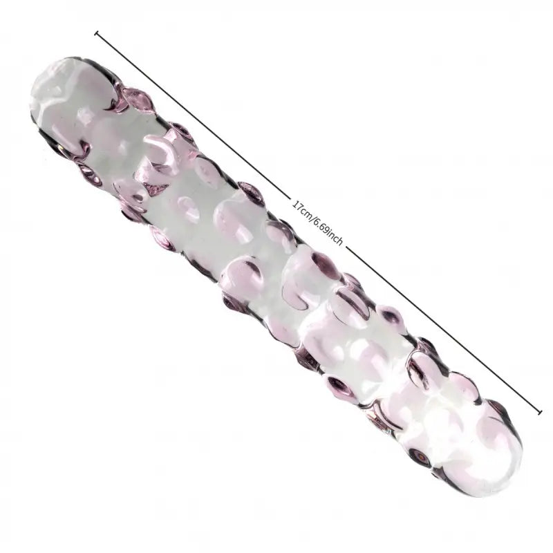 Unisex Transparent Spiked Glass Butt Plug With Geometric Bubbles Design