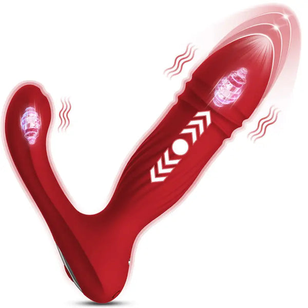 Thrusting Rabbit G Spot Clitoral Realistic Silicone Butt Plug Vibrator