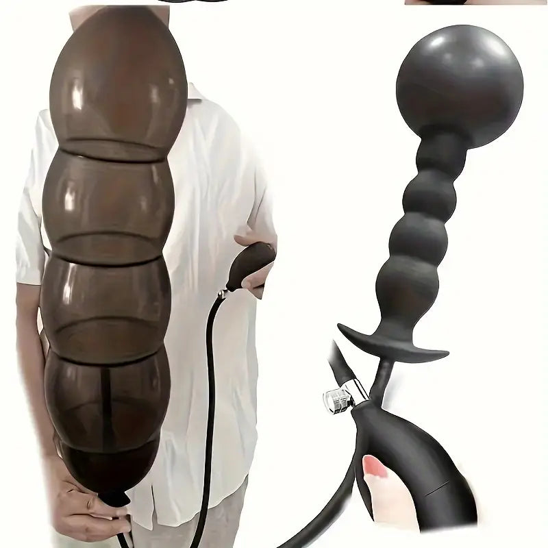 Unisex Inflatable Smooth Anal Plug Toy Masturbator Anus Dilator Massager