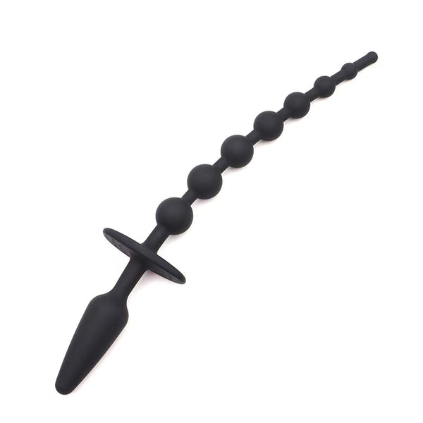 Anal Beads Play Silicone Butt Plug Safe Pull Ring SM Fetish Anal Plug