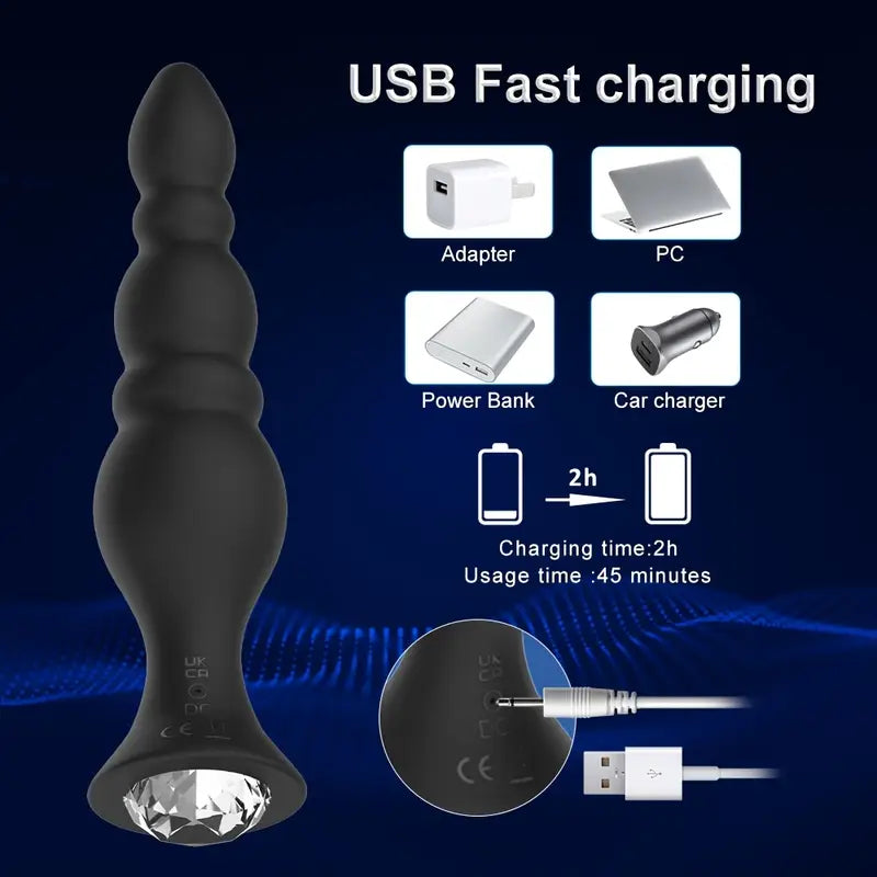 Remote Controlled Butt Plug G-spot Vibrator Bead Strap Prostate Massager