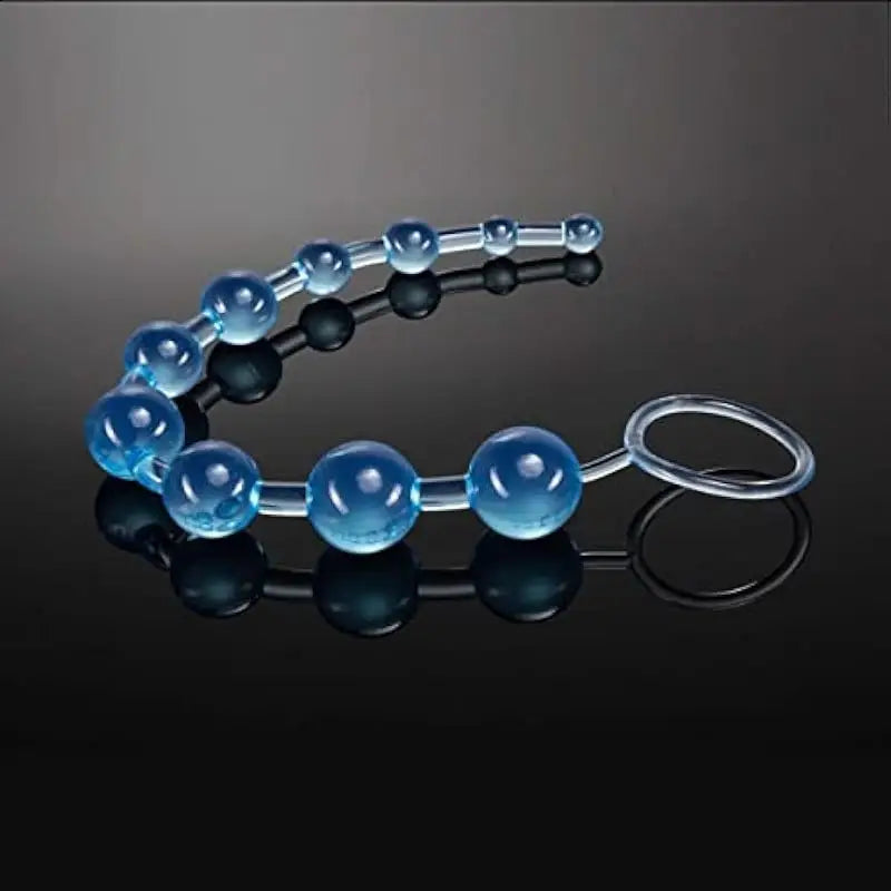 12inch Smooth & Seamless Anal Beads Body-Safe Graduated Blue Beads
