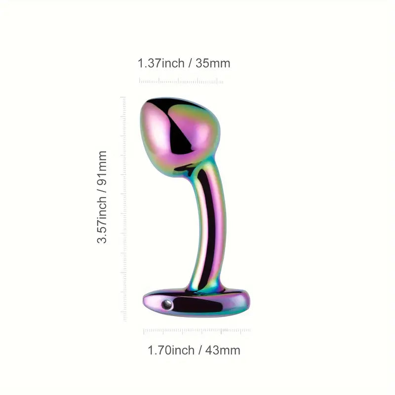 Radiant Gem Metal Anal Plug Curved Metal Anal Plug BDSM Butt Plug