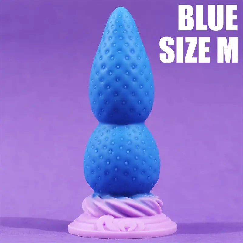 Super Soft Strawberry-Shaped Liquid Silicone Double Size Anal Plug