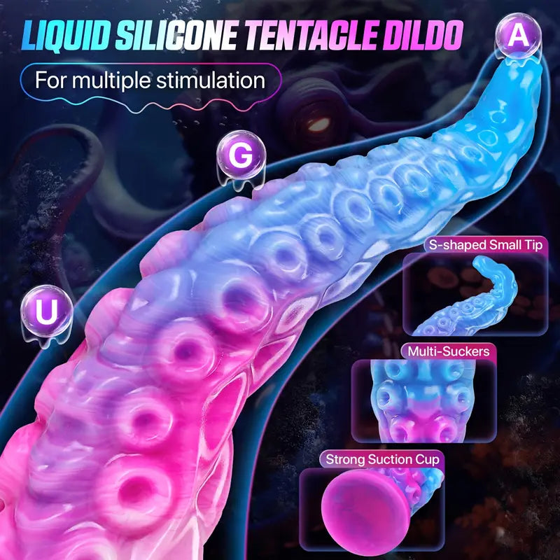 Huge Long Dildo Butt Plug Tentacle Penis Suction Cup Vaginal Anal Dilator