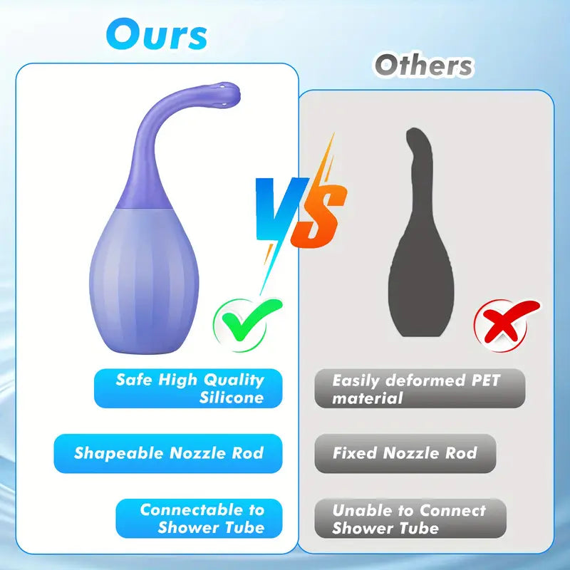 Anal Douches For Men Women Enema Bulb With Bendable Silicone Nozzles