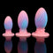 Blue Pink Luminous Mixed Color Soft Silicone Threaded Dragon Egg Anal Plug