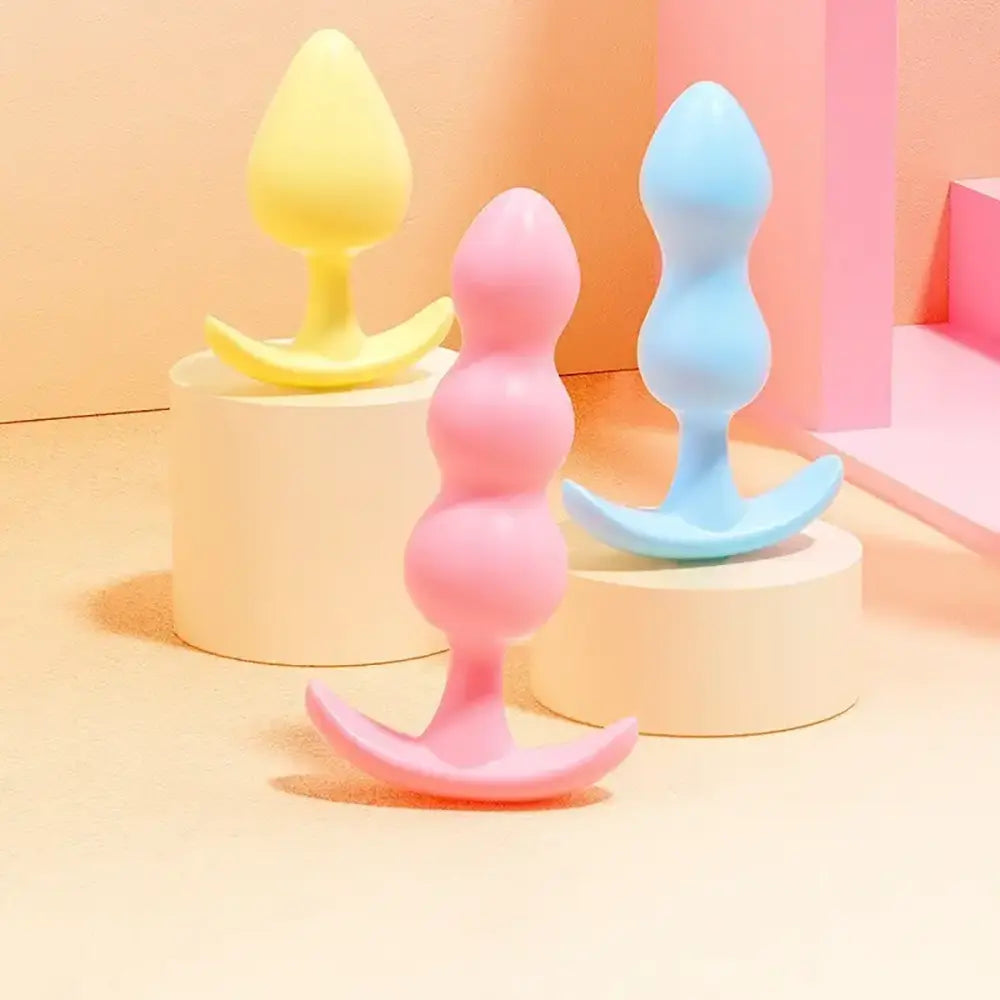 Back Court Butt Plug Large Pull Beads TPE Material Adult Anal Toy