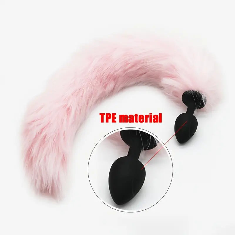 Separable Metal Anal Plug Real Fox Tail Role Play Butt Plug Anal Sex Tail