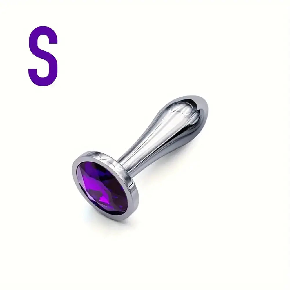 Metal Drop Anal Plug Three Sizes Jewel Base Butt Plug For G-point Massage