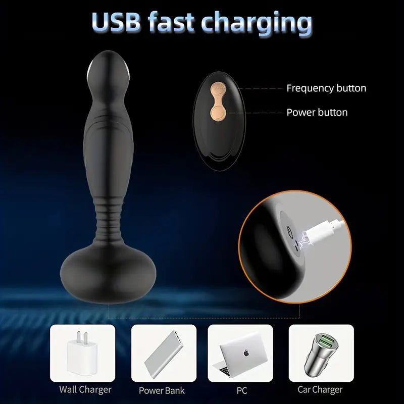 Silicone Rear Court Masturbation Stick USB Charging 10 Frequency Vibration