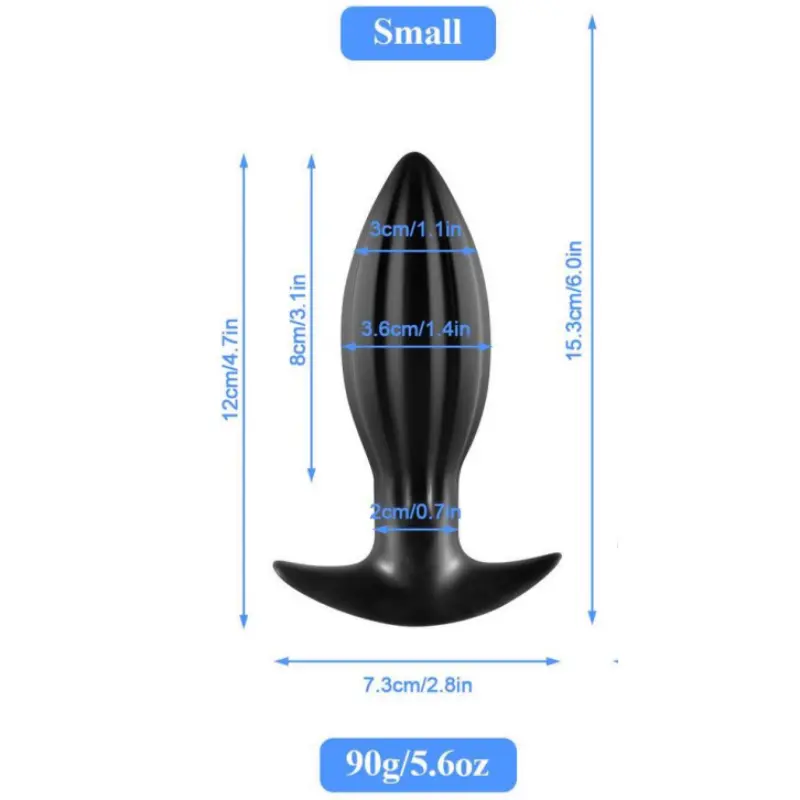 Sleek Black 4.7-Inch Soft Silicone Anal Plug Sex Toy For Men Women Couples