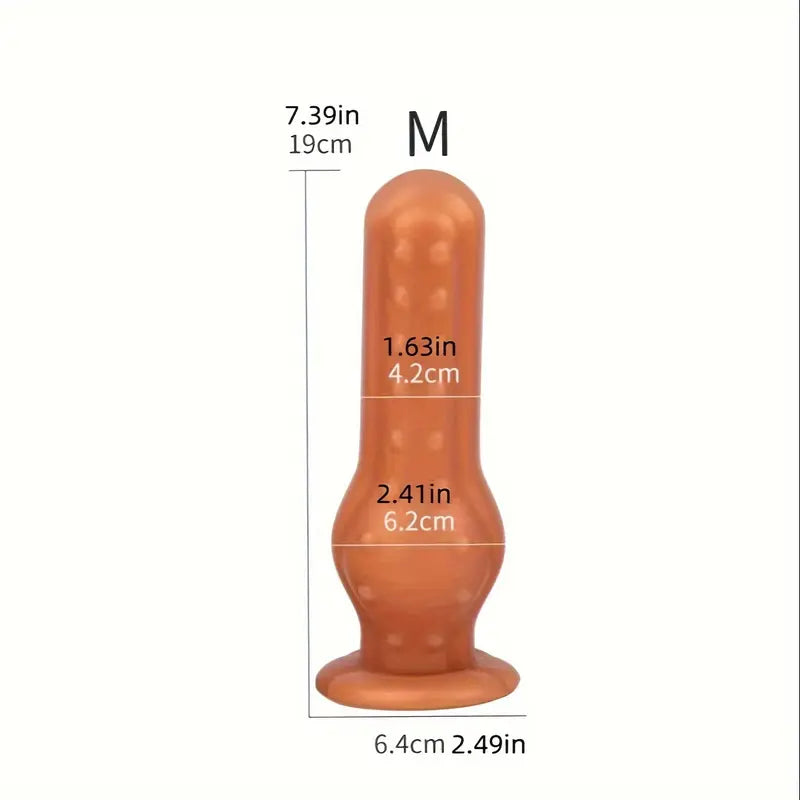 Soft Silicone Butt Plug With Strong Suction Cup Massage Particles For Male