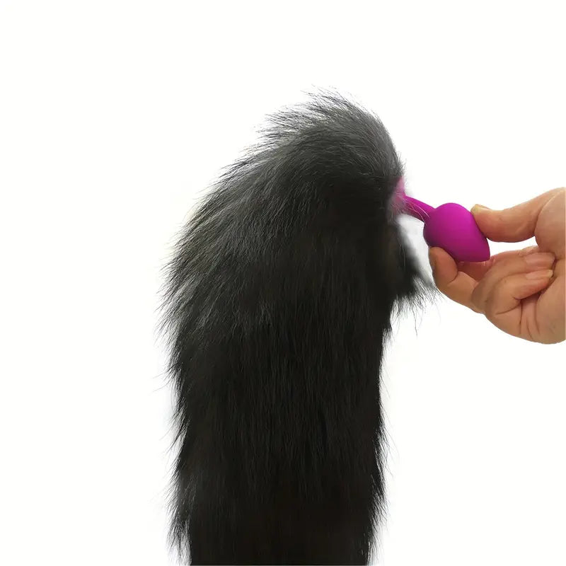 Fox Tail Fur Anal Plug Sexy Adult BDSM Butt Silicone Cosplay Sex Flirting Toy