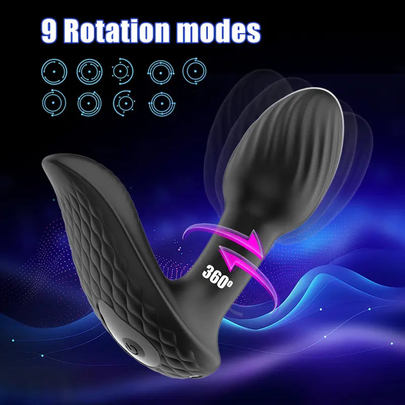 9 Vibrating Rotating Silicone Remote Control Butt Plug For Couples Sex