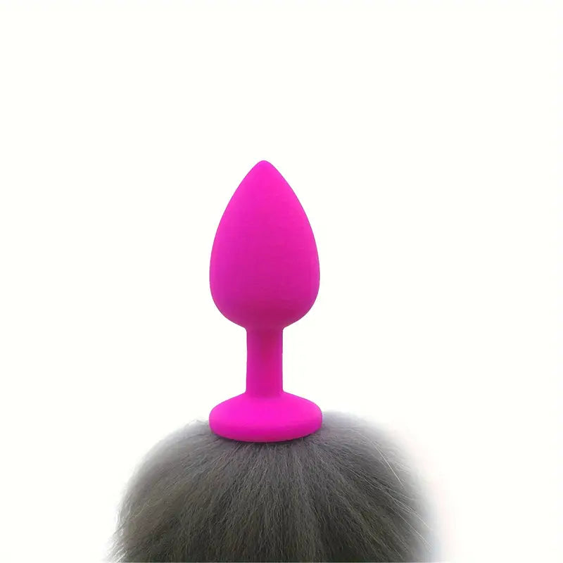 Fox Tail Fur Anal Plug Sexy Adult BDSM Butt Silicone Cosplay Sex Flirting Toy
