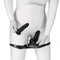 Premium Leather Harness Chastity Panties Set Silicone Double Dildos