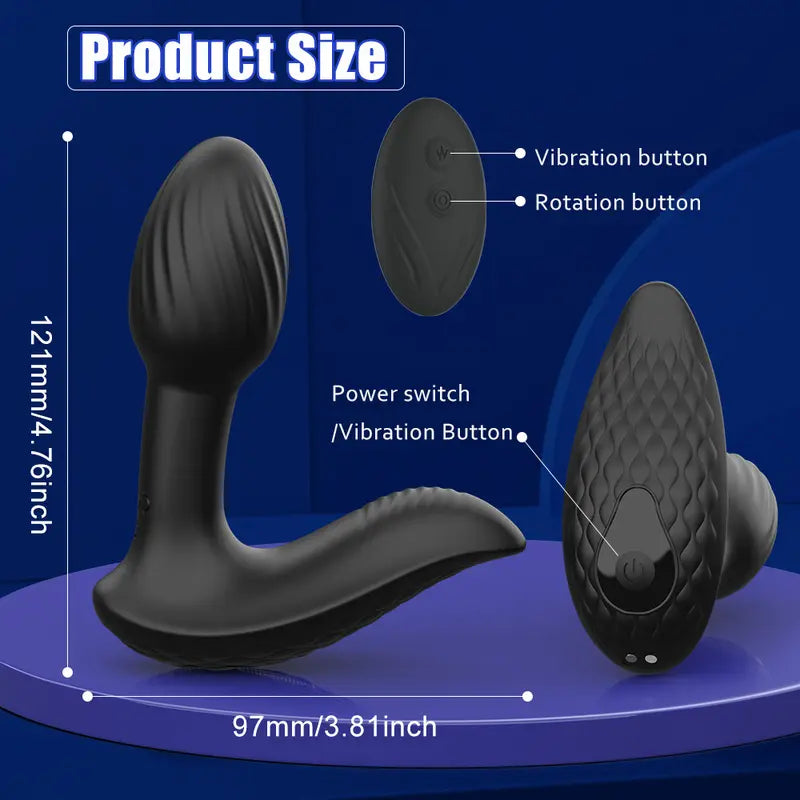 9 Vibrating Rotating Silicone Remote Control Butt Plug For Couples Sex