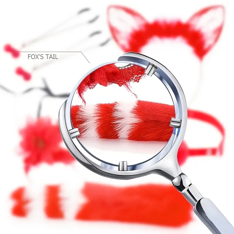 5pcs Coupling Fox Tail Role Playing Anal Plug Mask Ears Hairpin Posterior