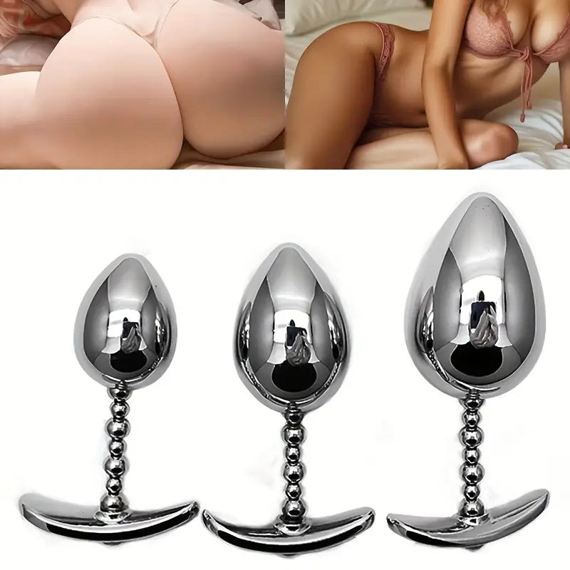 Metal BDSM Stainless Steel Butt Plug Chastity Anal Expansion Tool Metal BDSM Stainless Steel Butt Plug Chastity Anal Expansion Tool