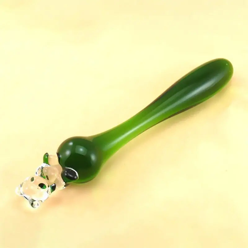Women Wand Massager Bear Glass Butt Plug G-spot Stimulator