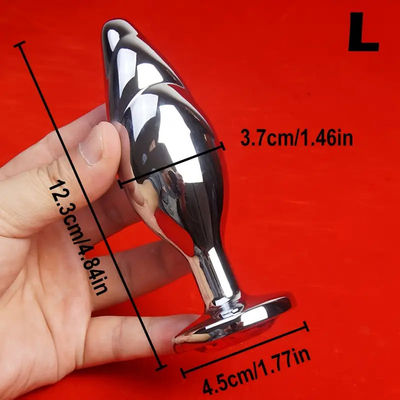 Aluminum Alloy Metal Butt Plug With Crystal Base Anal Training Trainer