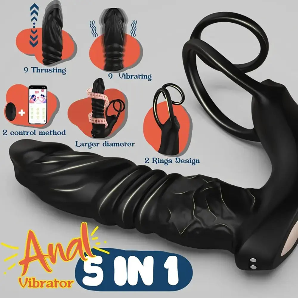 App Remote Controller Thrusting Anal Vibrator Men Prostate Massager