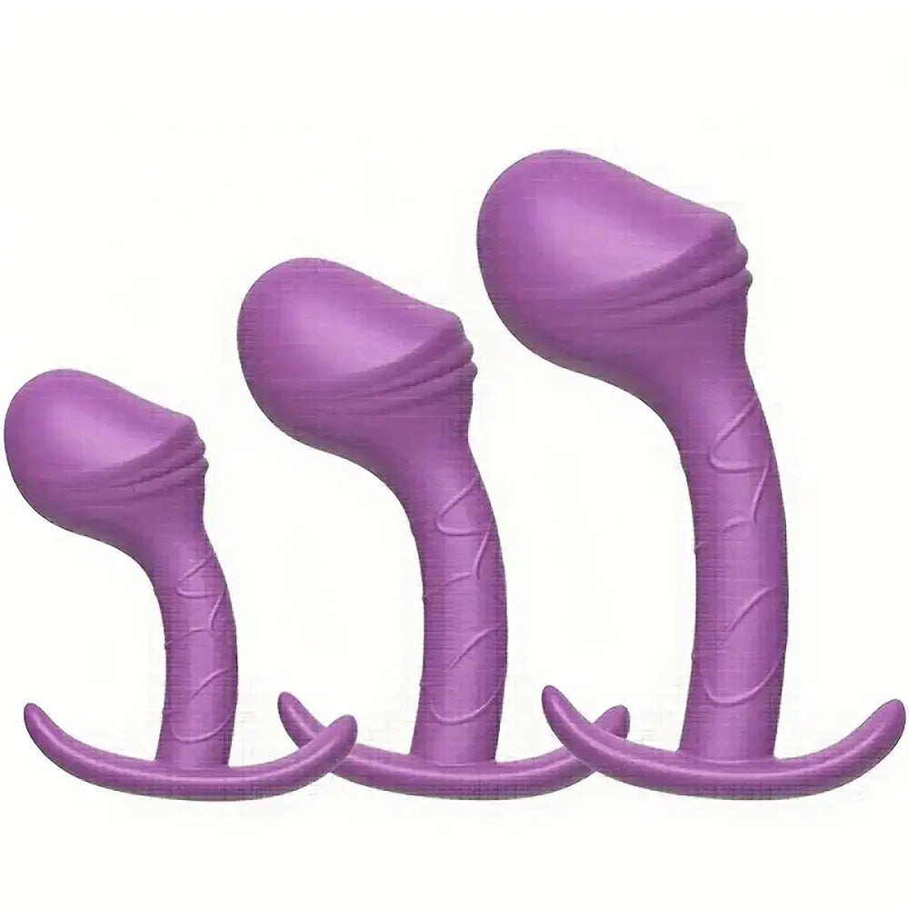 Silicone Anal Plug Set Beginner Anal Training Kit Unisex G-Spot Stimul Silicone Anal Plug Set Beginner Anal Training Kit Unisex G-Spot Stimul