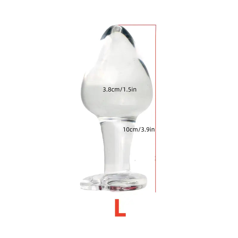 Glass Crystal Heart-Shaped Anal Plug Adult Toy For Couples Men Women