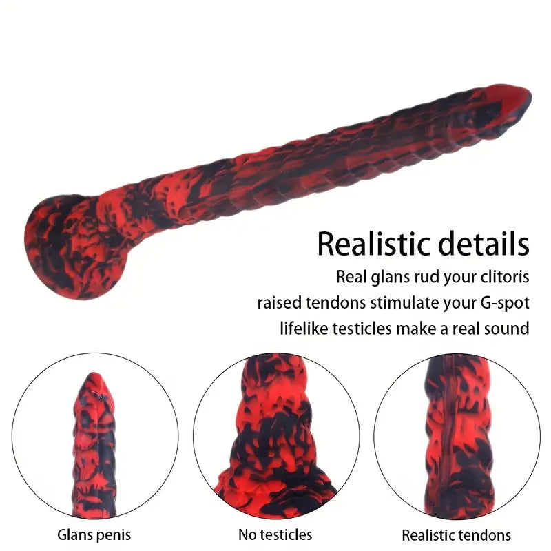 Realistic Long Anal Plug Silicone Snake-Shaped G-Spot Stimulator Realistic Long Anal Plug Silicone Snake-Shaped G-Spot Stimulator