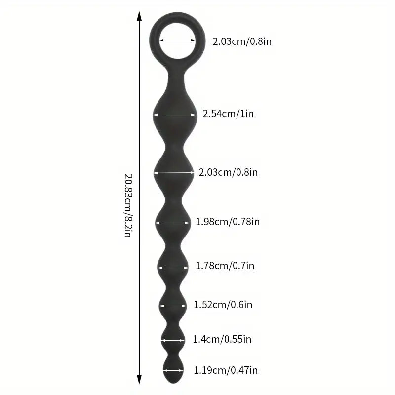 Unisex Premium Silicone Anal Plug With Beaded Ring Design For Stimulation