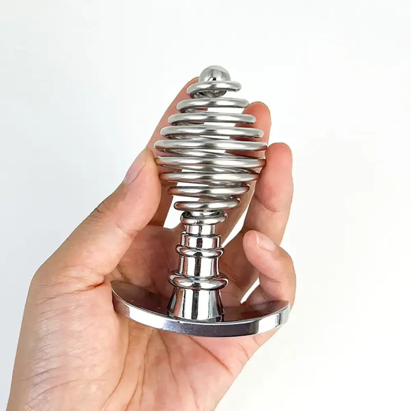 Stainless Steel Anal Plug Ribbed Stopper Design Hollow Metal Butt Plug