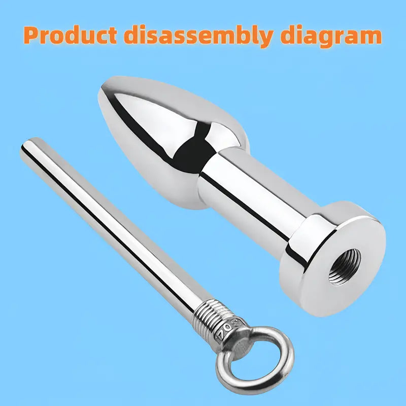 Through-hole Enema Metal Butt Plug With Removable Insert Anal Plug