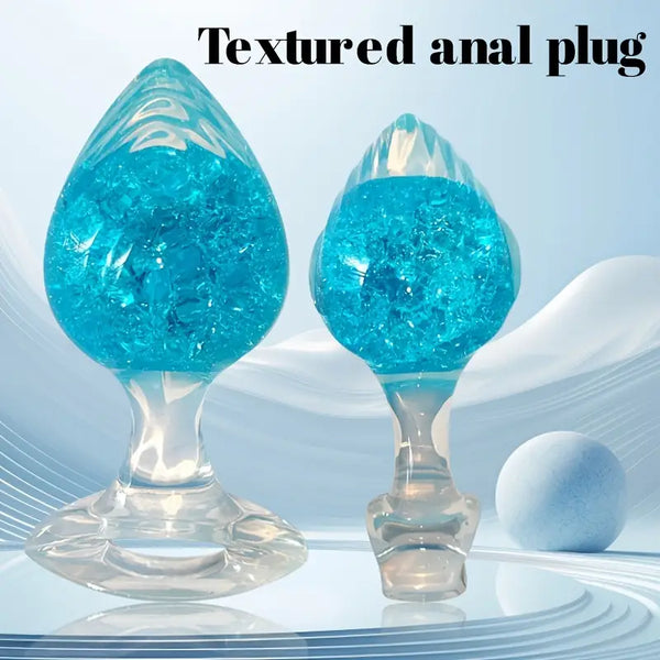 Textured Liquid Silicone Crystal Heart-Shaped Blue Passion Play Intimate Toy