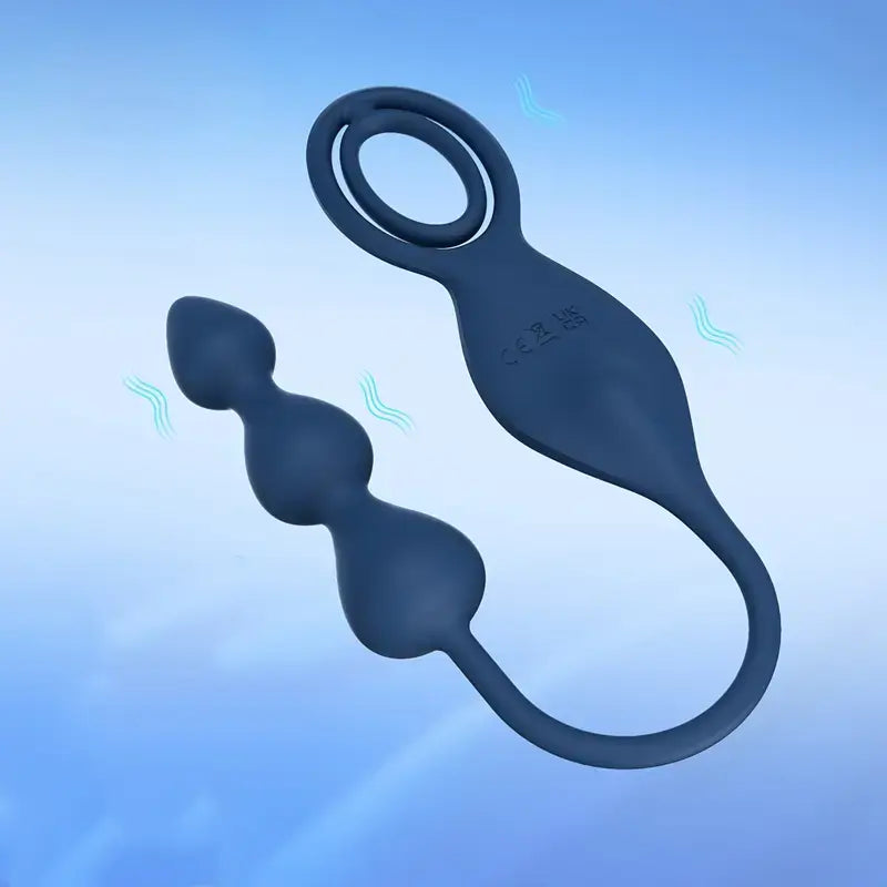 Anal Plug Vibrator With Cock Ring Male Prostate Massage Anal Beads Anal Plug Vibrator With Cock Ring Male Prostate Massage Anal Beads