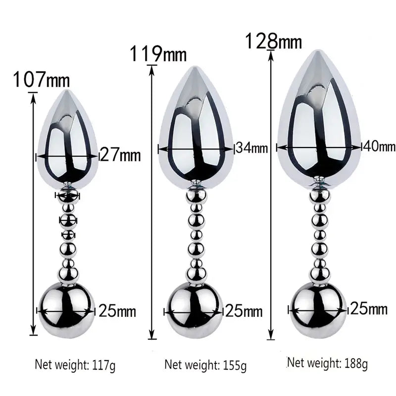 Metal Anal Plug For Men & Women Battery-Free Ideal For SM Play Cosplay