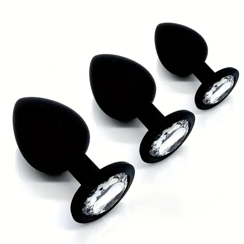 Diamond Bottom Silicone Anal Plug Butt Anal G-Spot Sex Stimulator
