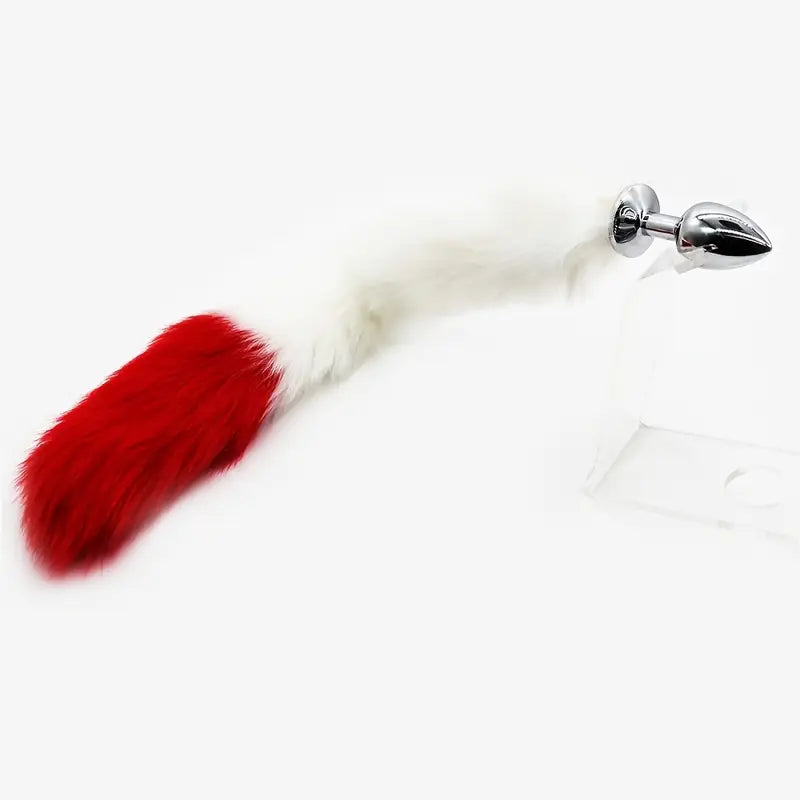 Separable Metal Anal Plug Real Fox Tail Role Play Butt Plug Anal Sex Tail