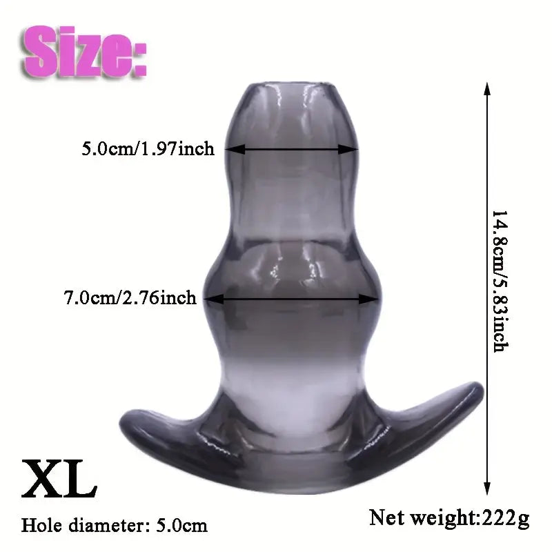 Silicone Hollow Anal Plug Prostate Massager Soft Speculum Anal Dilator