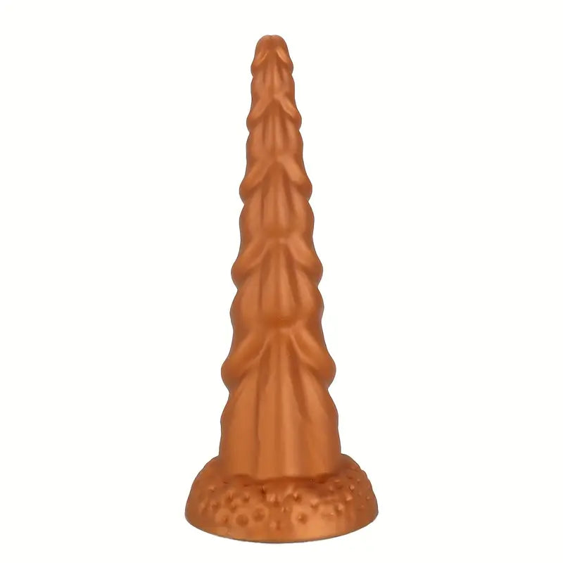 Tapered Thread Silicone Butt Plug With Suction Cup Texture Stimulation