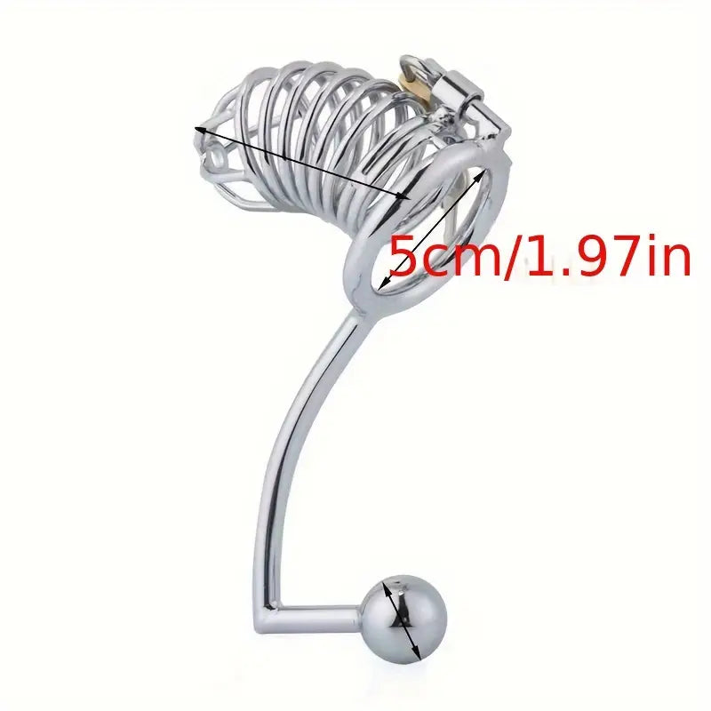 Erotic Toy Kit Anal Plug Metal Chastity Cage Urethral Lock Anal Hook
