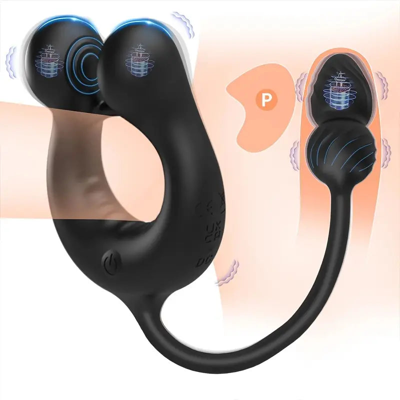 10 Vibrating Thrusting Modes Silicone Prostate Butt Plug With Cock Ring