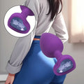 Heart 3 Sizes Stainless Steel Crystal Anal Plug Removable Butt Plug