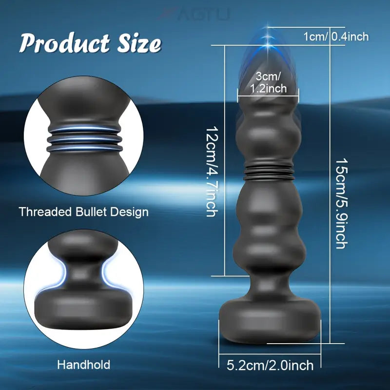 Thrusting Vibrating Prostate Massager Anal Dildo Vibrator 10 Modes